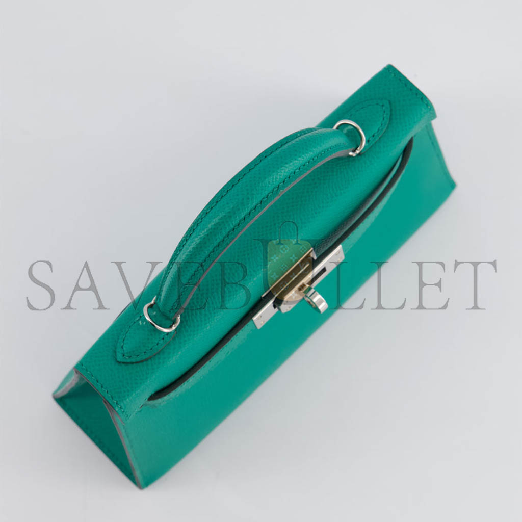 HERMÈS MINI KELLY II BAG EPSOM MALACHITE (19*12*5.5cm) 